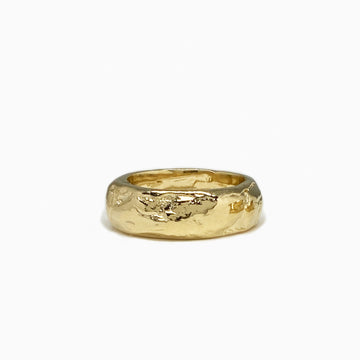 Organic shaped band ring 14k gold or sterling silver. Wedding band