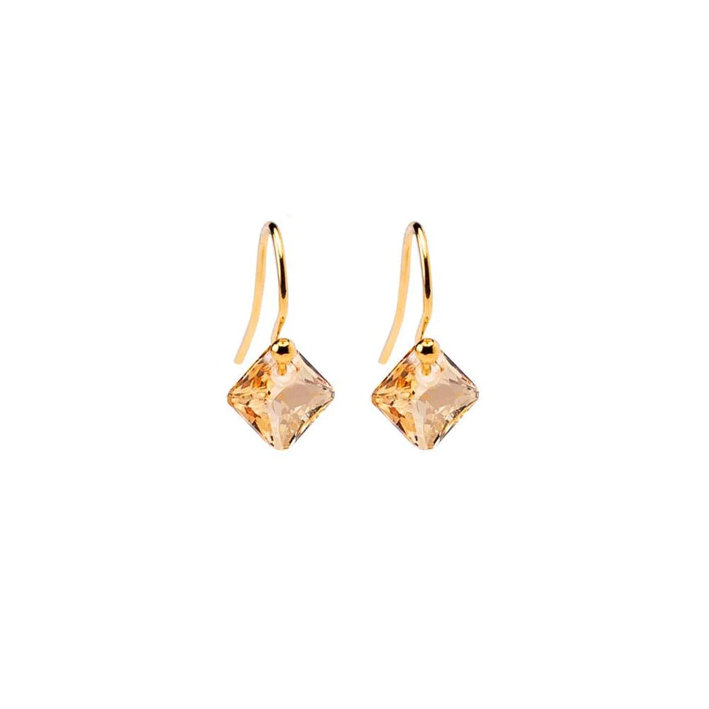Citrine and gold drop earrings 