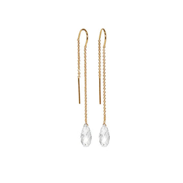 14k clear threaders earrings