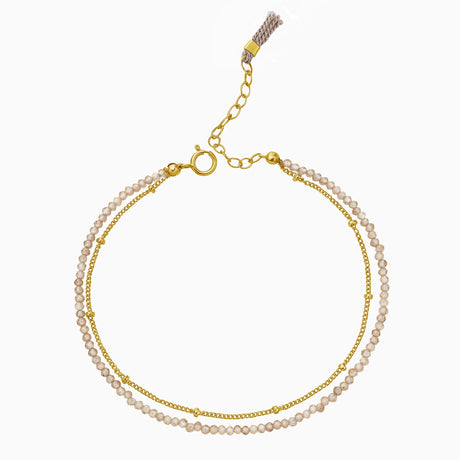 Gold bracelet with natural zirconia champagne bracelet