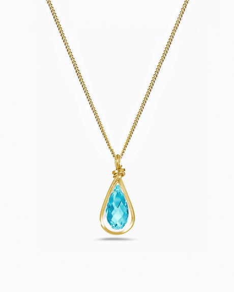 aquamarine c rystal gold pendant