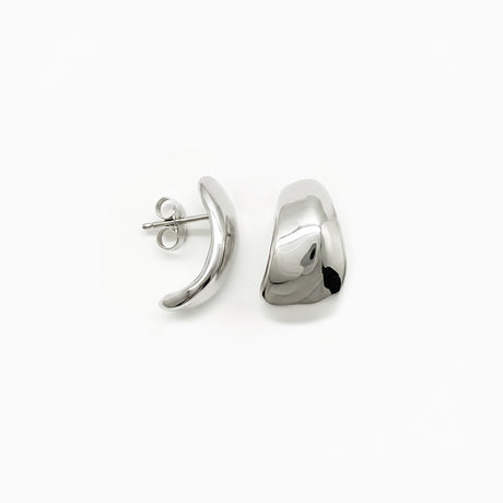 sterling silver organic shaped hug earrings