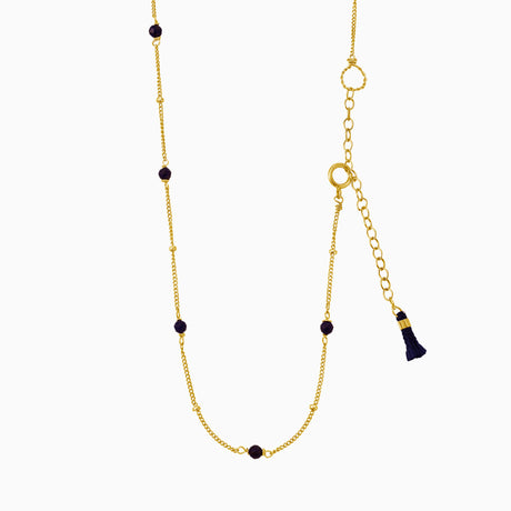 Black satellite gold necklace