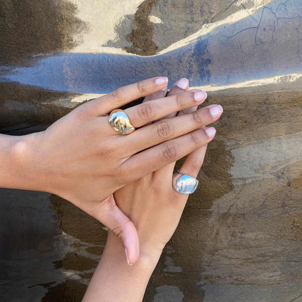 One of a king organic shaped bold rings by Desideri design