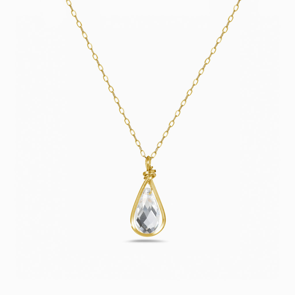 Desideri design gold and clear crystal pendant