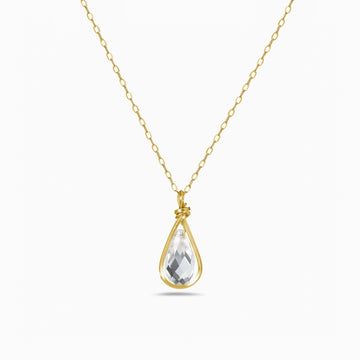 Desideri design gold and clear crystal pendant