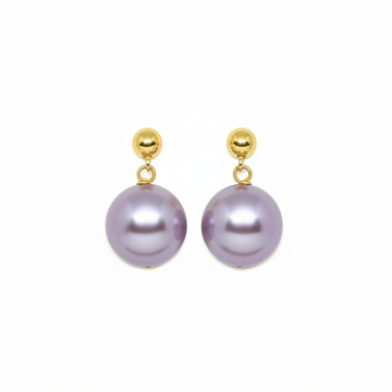 purple drop pearls with gold post