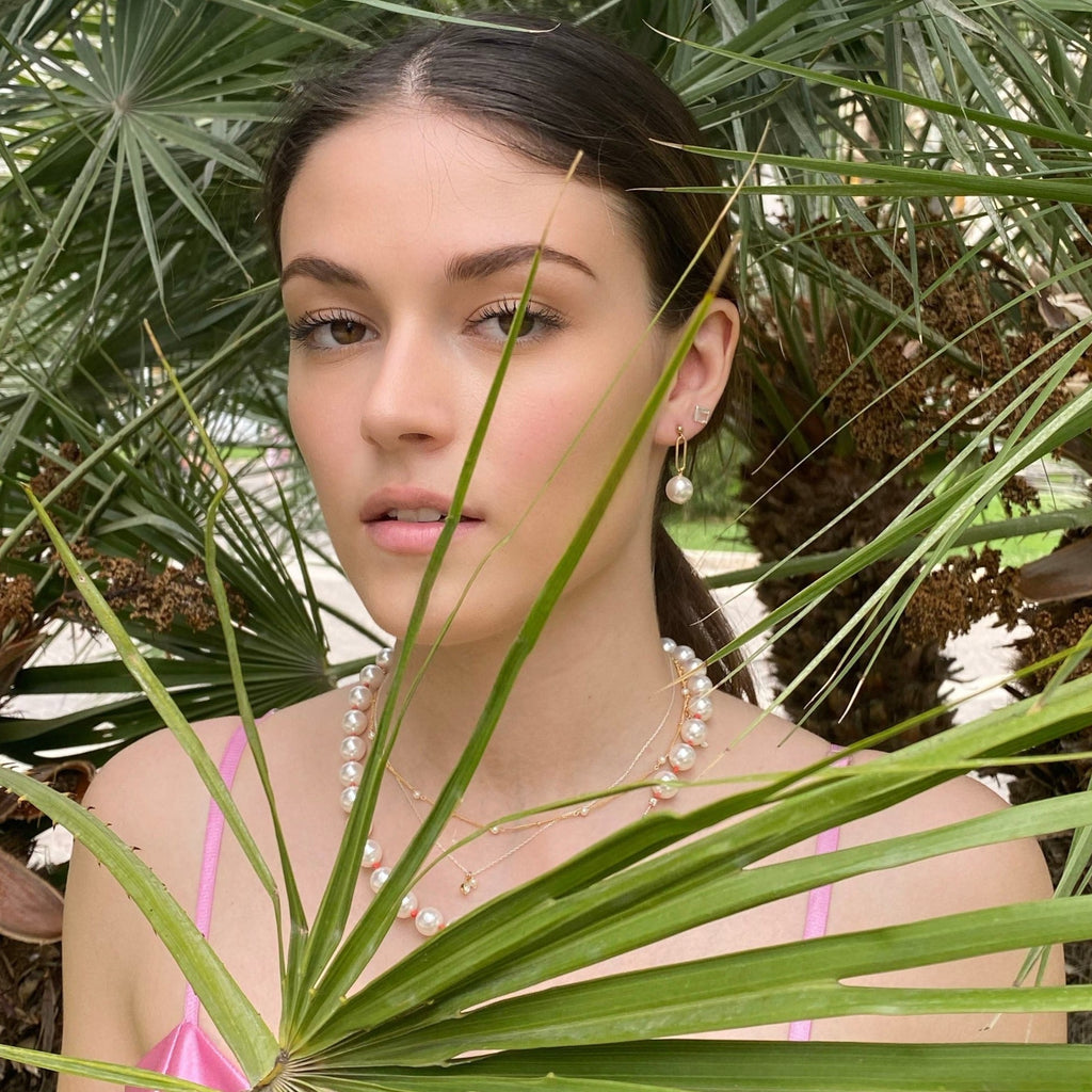 Pearl drop earrings and Pearls necklace