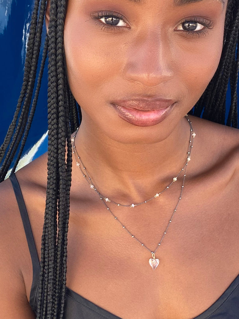 Oxidized silver layering necklaces look for fall