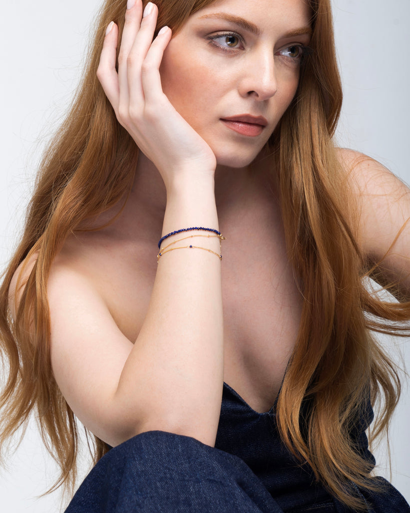 Lapis blue bracelets stack by Desideri design