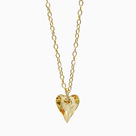 warm champagne colored heart pendant