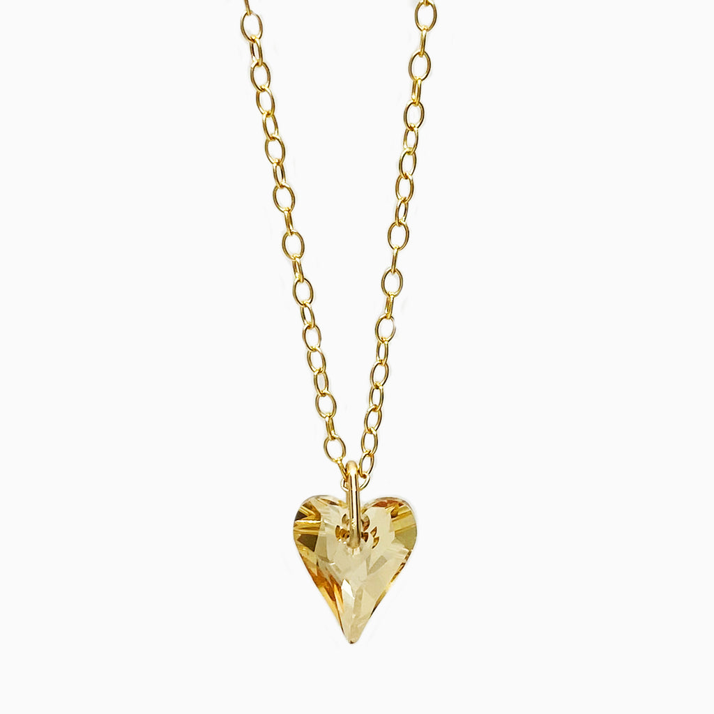 warm champagne colored heart pendant