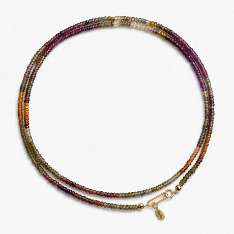 Milt colored sapphires brown necklace