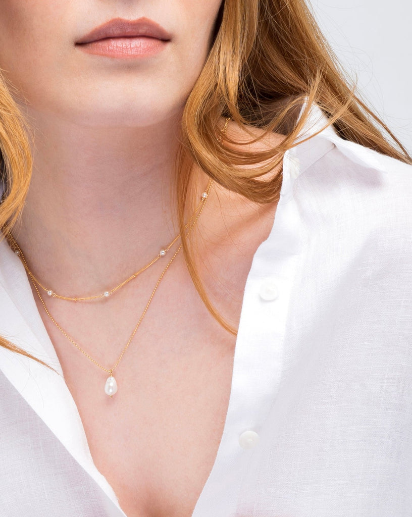pearl necklaces layering look by Desideri design