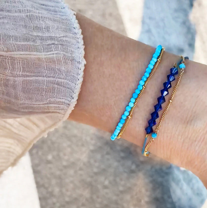 Turquoise blue gold bracelets 