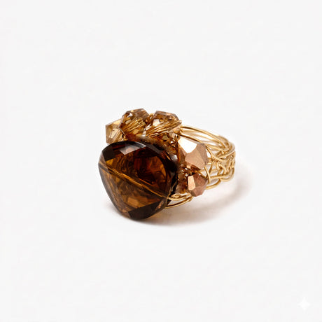 Topz colored cocktail ring on gold band