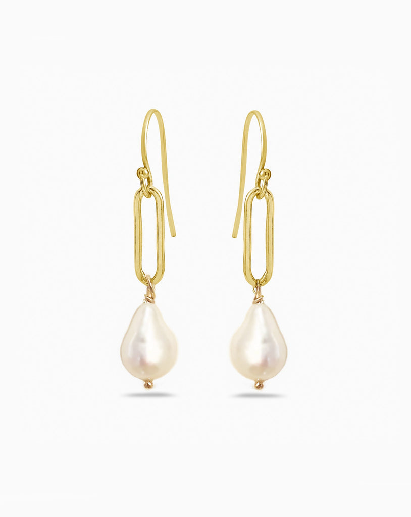 baroque organic shaped drop earrings