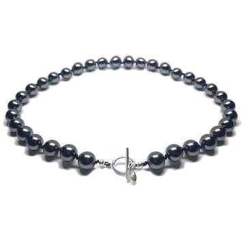 black crystals pearls necklace 