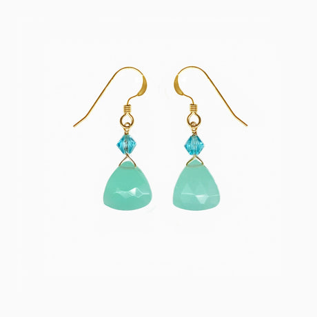 calcedony and blue crystals earrings