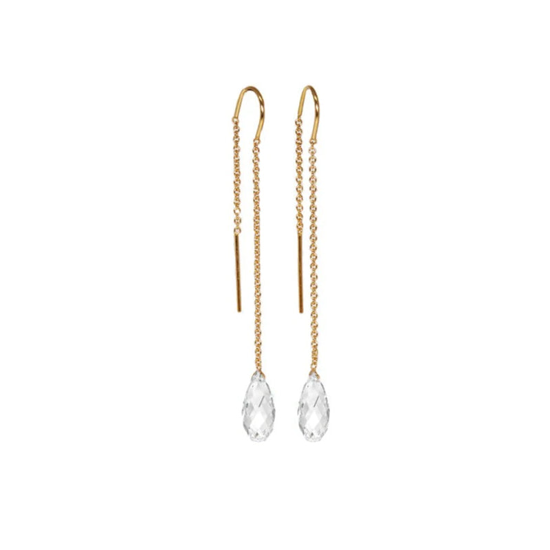 Clear gold threader earring