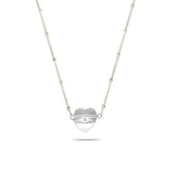 Silver and clear heart pendant necklace satellite 