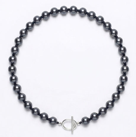 black pearls necklace silver clasp