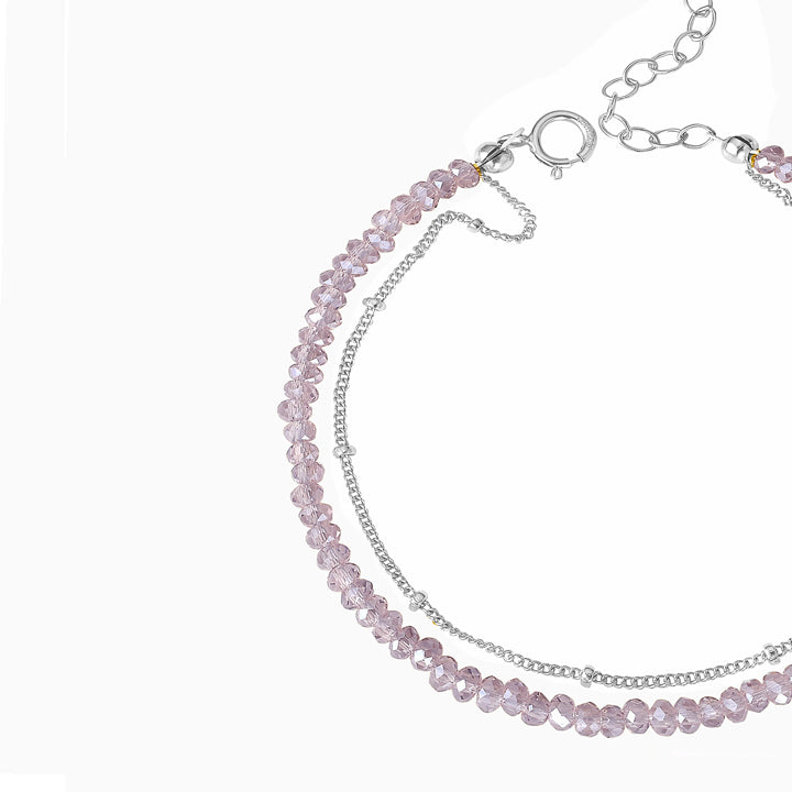 lavander zirconia silver bracelet