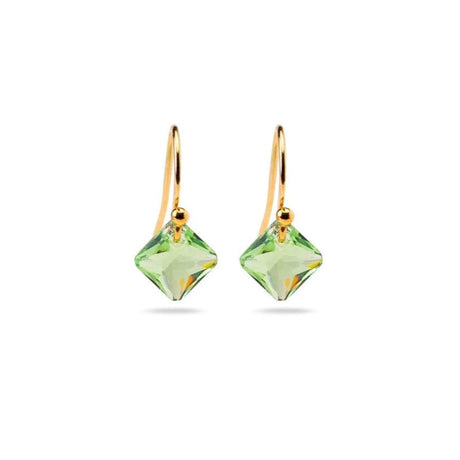 peridot small drop earrings 14k gold