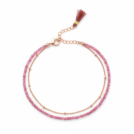 pink turmaline bracelet top view