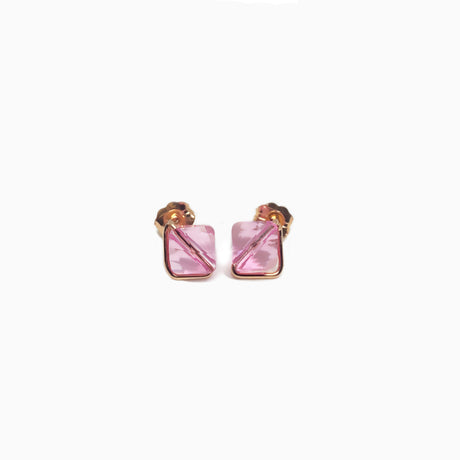 rose crystals geometris studs in rose gold