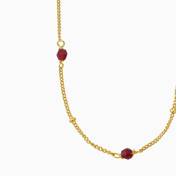 Ruby red satellite gold choker by Desideri design