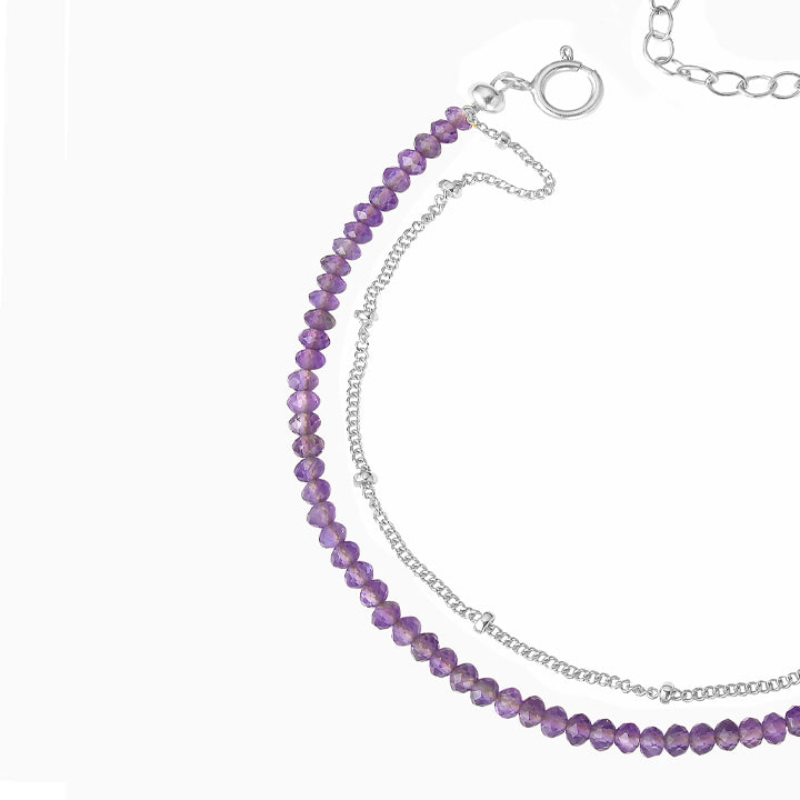 silver amethyst bracelet 
