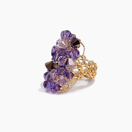 Amethyst ring mounted on gold filled. desideri design