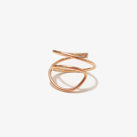 Swirl ring band in gold filled the look of 3 rings in one.