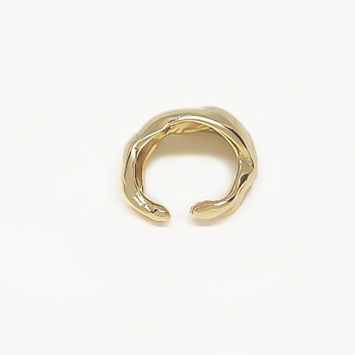 Organic shaped bold ring in 14k gold