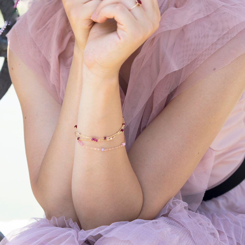 red and pink beads bracelets