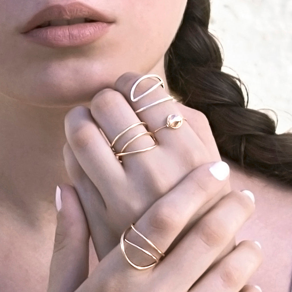 Triple gold band rings